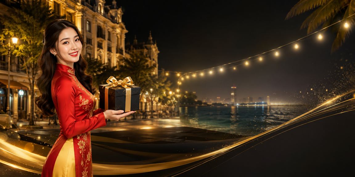 Người phụ nữ mặc áo dài Hà Nội thực hiện giao dịch nạp tiền thưởng trực tuyến